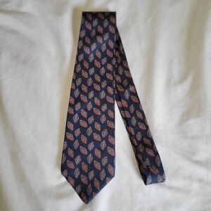 Oleg Cassini Mens 100% Silk Necktie Designer Paisley Blue-Multi Classic VNTG